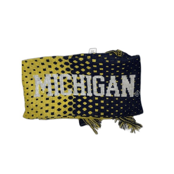 Adidas MICHIGAN STATE WOLVERINES NCAA Yellow & Navy Blue Scarf Reversible - Picture 1 of 4